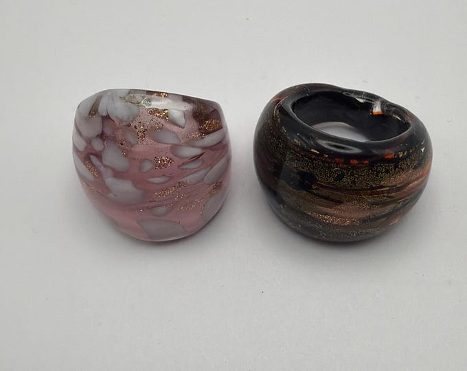 Size 8 - Assorted Glass Rings - Millefiori Glass Rings | Murano Glass Inspired Glass Rings