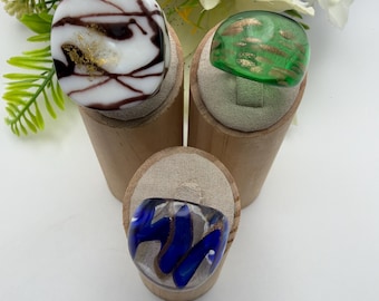 SIZE 10: Statement Rings | Lampwork Glass Rings  | Murano Glass Inspired Glass Rings | Assorted Glass Rings