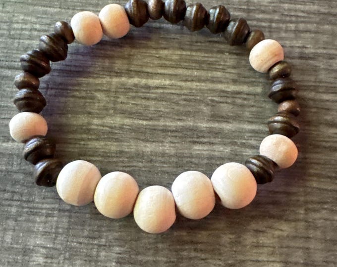 Wooden Bead Bracelet | Stretch Bracelet | Beaded Bracelet | Morse Code Bracelet - Fighter  | Message in a Bracelet | Quote Bracelet