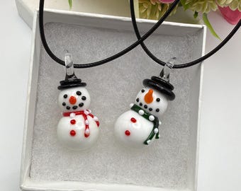 ランプワーク スノーマンペンダント 45 mm、クリスマス、冬 - Etsy 日本