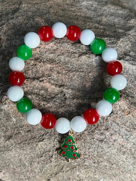 Christmas Tree Charm Holiday Bracelet..