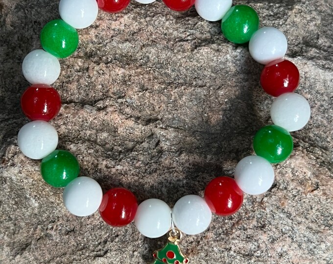 Christmas Tree Charm Holiday Bracelet..