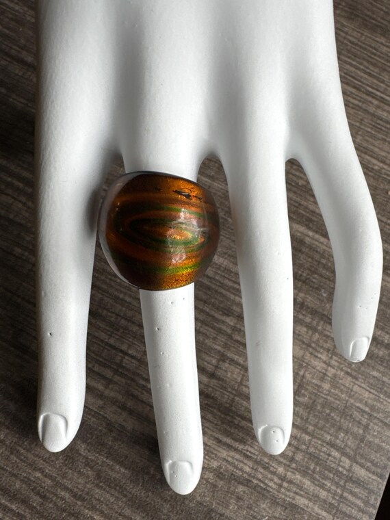 Murano Glass LampWork Ring - Size 6 3/4