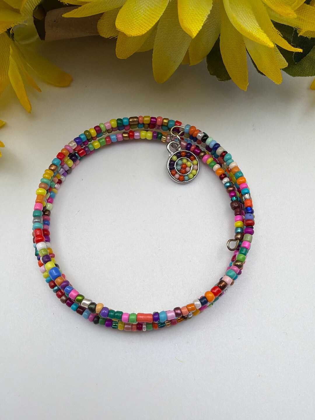 Seed Bead Memory Wire Bracelet - Etsy