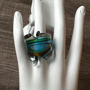 Murano Glass LampWork Ring - Size 8