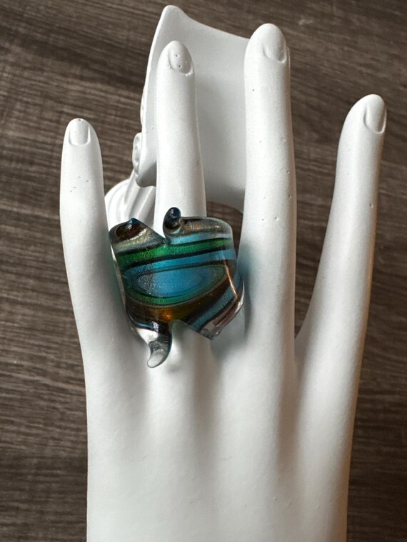 Murano Glass LampWork Ring - Size 8