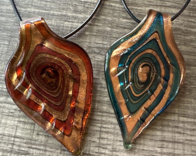 Leaf Pendant Necklace | Glass Leaf Necklace