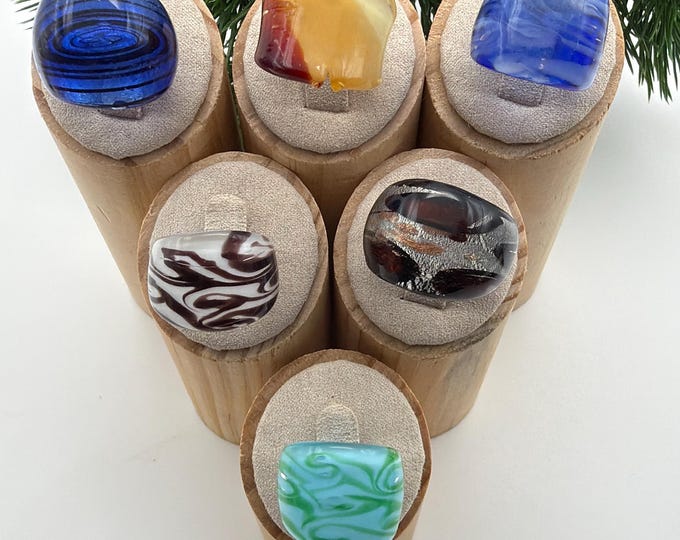 Size 5 1/2 * Lampwork Glass Rings | Assorted Glass Rings | Murano Glass Inspired Glass Rings