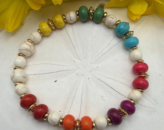 Howlite Stretch Bracelet | Howlite Bead Bracelet