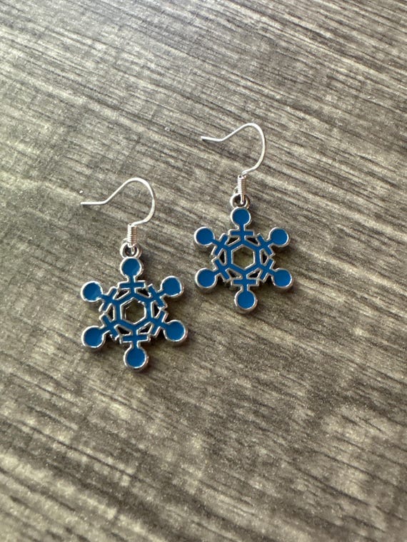 Blue Snowflake Earrings | Snowflake Earrings | Christmas Earrings | Stocking Stuffer