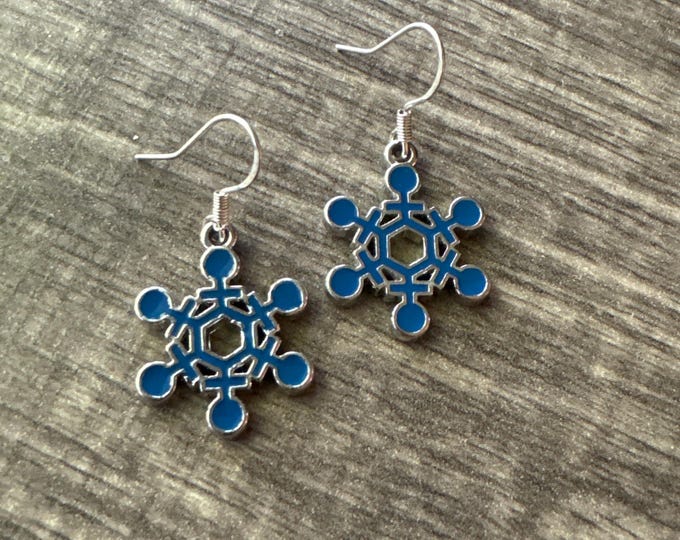 Blue Snowflake Earrings | Snowflake Earrings | Christmas Earrings | Stocking Stuffer