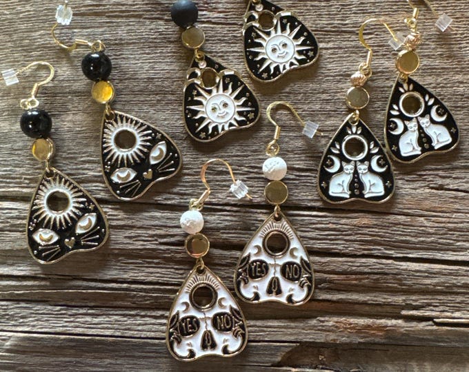 Tarot Earrings | Ouija Earrings | Halloween Earrings | Cat Earrings | Celestial earrings