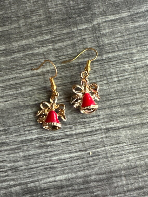 Red Bell Earrings | Bell Earrings | Christmas Earrings