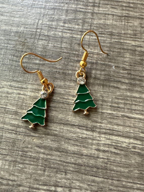 Christmas Tree Earrings | Stocking Stuffer | Christmas Earrings