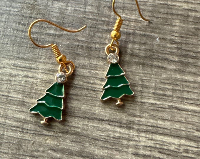 Christmas Tree Earrings | Stocking Stuffer | Christmas Earrings