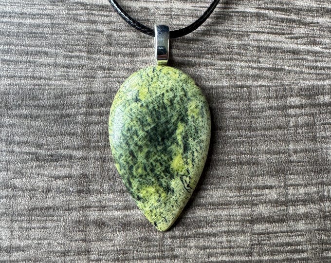 Rainforest Jasper Cabochon Pendant | Jasper Pendant Necklace