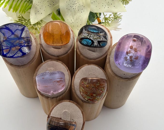 Size 9 1/4 * Lampwork Glass Rings - Murano Inspired Glass Rings | Assorted Glass Rings