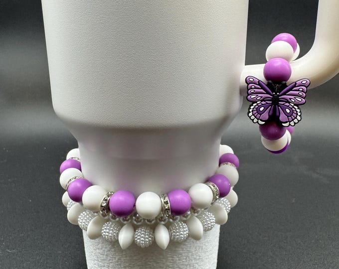 Butterfly Stanley Tumbler Bracelet Set