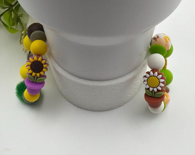 Sunflower Tumbler Handle Bracelet | Stanley Cup Accessories | Cup Handle Bracelet