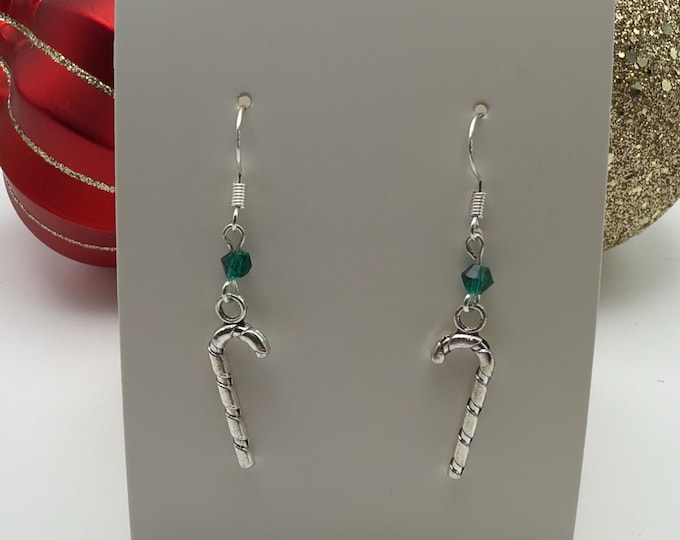 Silver Candy Cane Earrings | Christmas Earrings | Stocking Stuffers