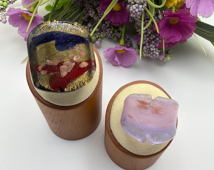 Size 9 1/2 - Lampwork Glass Rings | Assorted Glass Rings | Murano Glass Inspired Glass Rings