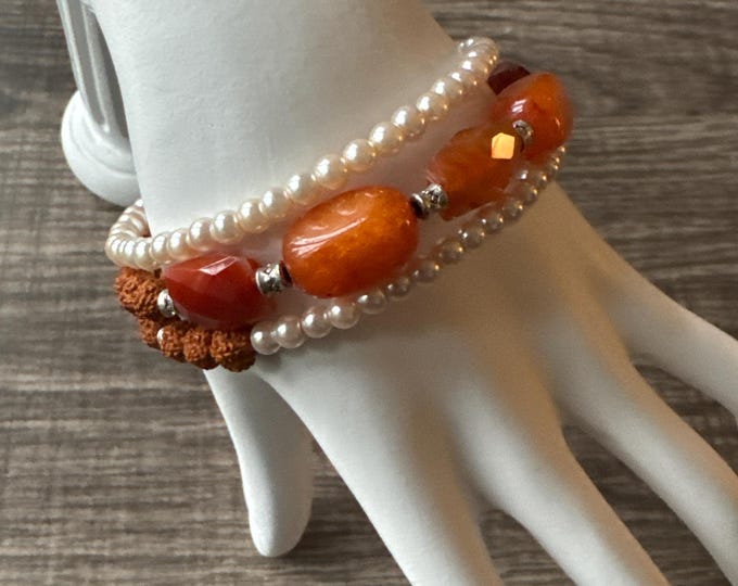 Carnelian Memory Wire Bracelet