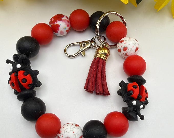 Ladybug Wristlet/Keychain | Red Ladybug Wristlet | Red Ladybug Key Chain