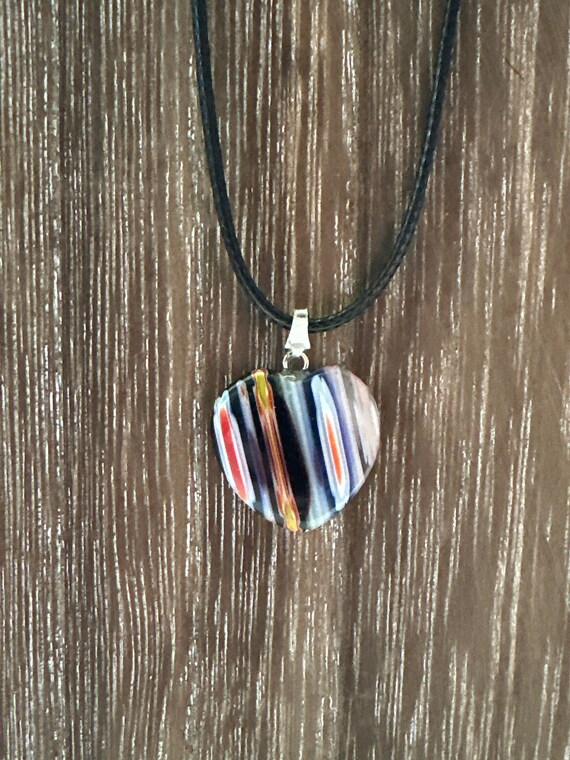 Millefiori Heart Pendant | Glass Heart Pendant Necklace