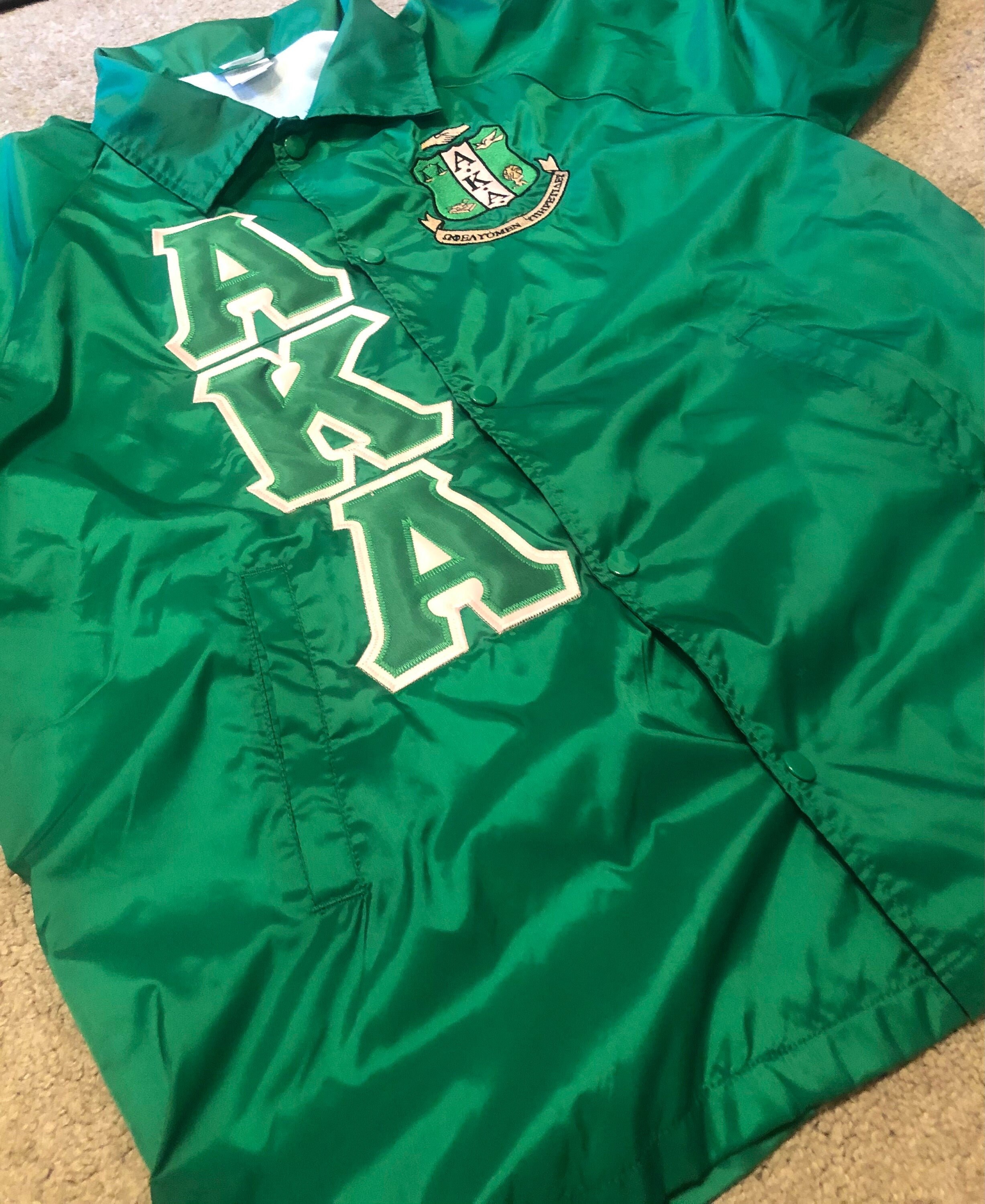 Green AKA Cropped Varsity Jacket