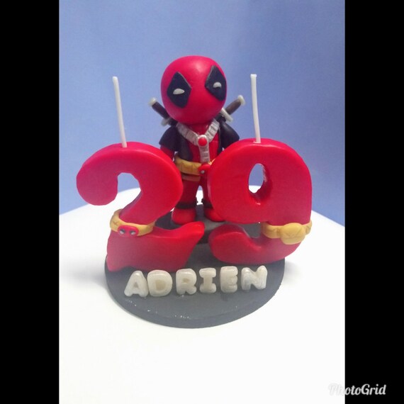 Birthday Candle Theme Deadpool Etsy Birthday Candle Theme Deadpool Etsy