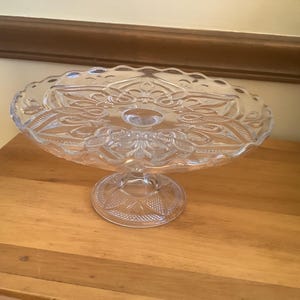 Vintage Pressed Glass Cake Stand/Desert Stand