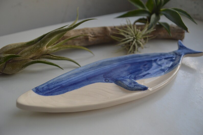 Ceramic Whale Plate Fin Whale Vessel Whale Jewelry Holder Etsy