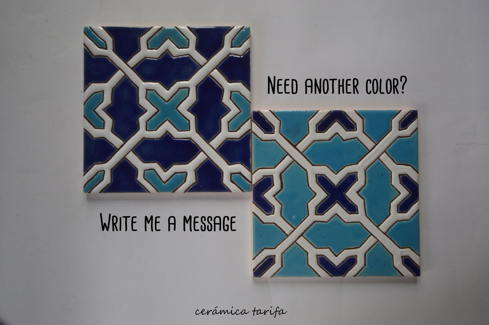 Autentic Geometric Hand Painted Tiles Spanish Tiles Ceramic Etsy