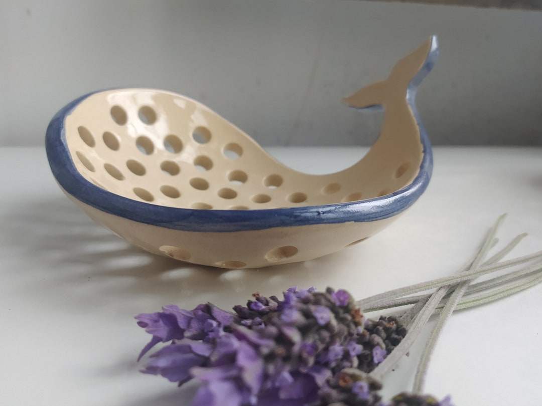 Whale Strainer, Small Handmade Colander, Ceramic Strainer, Fruit