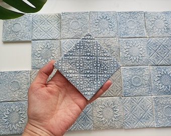 Beautiful handmade spanish tiles, blue tiles, bathroom tiles, backsplash tiles, decoration tiles, mandala tiles, mediterranean tiles