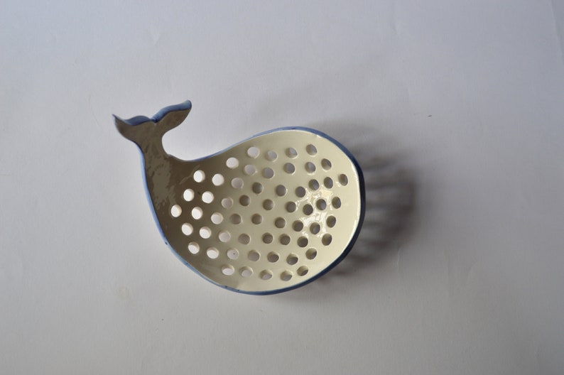 small handmade colander fruit strainer Whale strainer ceramic strainer