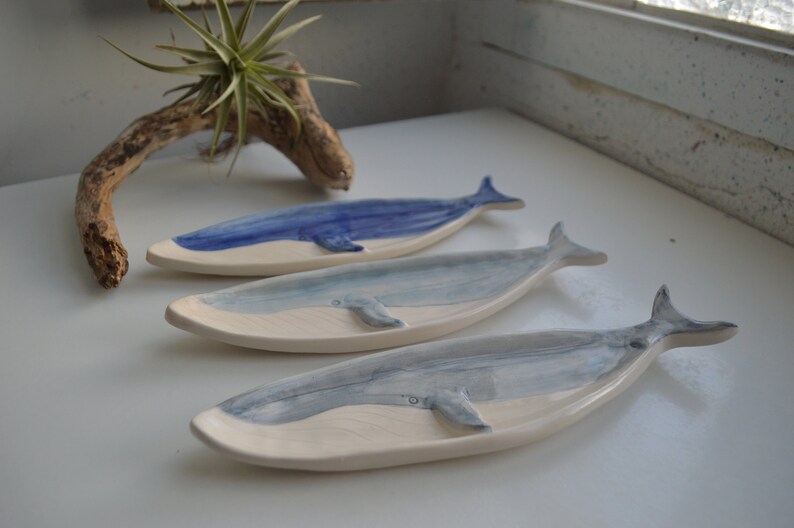 Ceramic Whale Plate Fin Whale Vessel Whale Jewelry Holder Etsy
