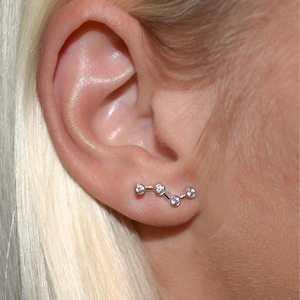 Star contellation earrings, Constellation earring, Constellation ear climber, Zodiac earring, Dainty earrings, star earrings, climber