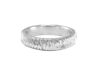 Ocean texture ring in 925 Sterling silver unisex, dainty ring, minimalist ring