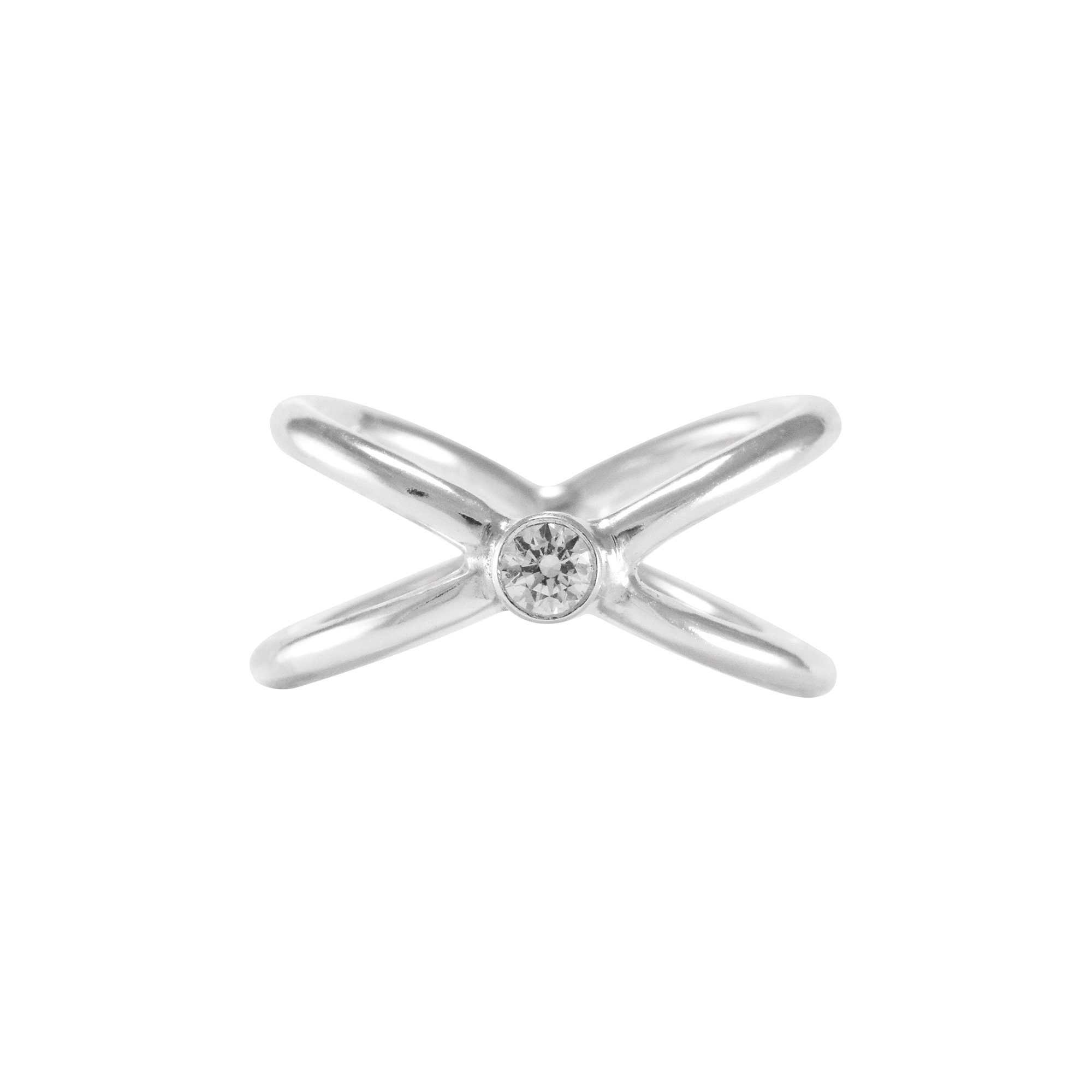 Cross Diamond ring, silver ring, gold ring, birthday gift, Christmas gift, engagment ring 925, 14 kt gold