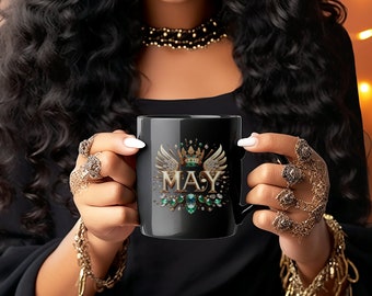 Birthstone Black Mug-May (11oz)