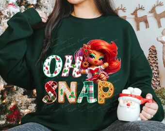 Oh Snap Gingerbread Christmas PNG - Holiday Sublimation Design (Digital Download)
