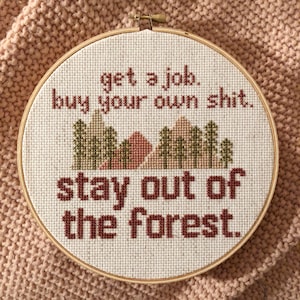 PATTERN - My Favorite Murder Cross Stitch - Stay out of the forest