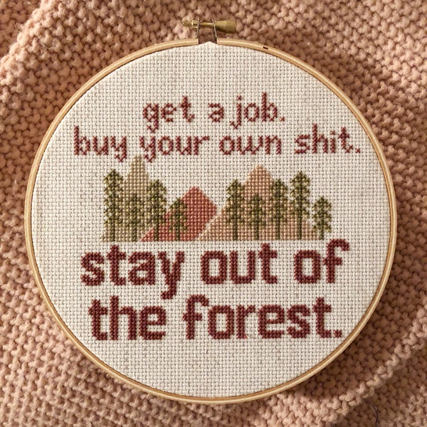 PATTERN - My Favorite Murder Cross Stitch - Stay out of the forest