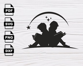 book reading svg etsy