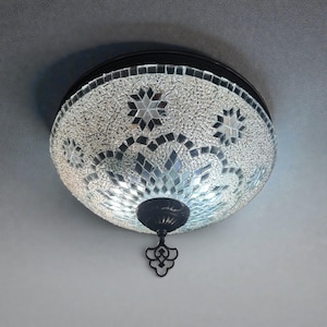 Handmade Turkish Mosaic Flush Mount Ceiling Lamp: Star Light image 5