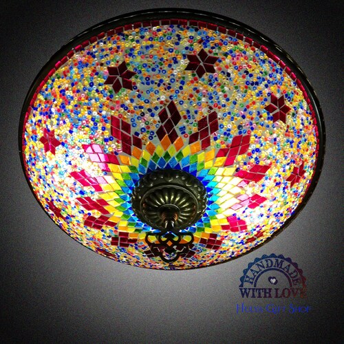 Hand-Painted Rainbow Mosaic Mood-Light Bulb 