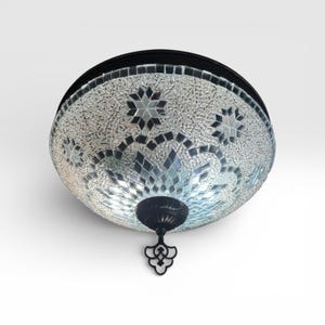 Handmade Turkish Mosaic Flush Mount Ceiling Lamp: Star Light