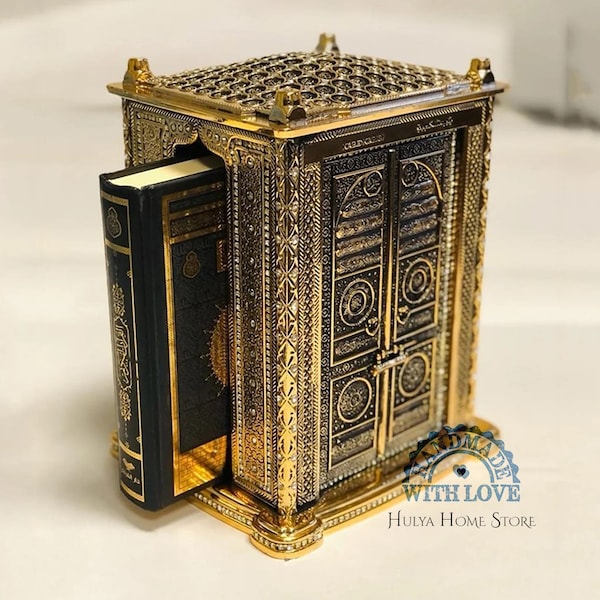 Holy Quran with Kaaba Themed, Quran Holder, 3 Holy Doors, Esma-ul Husna, Quran Book Storage, Islamic Gift, For Muslim Friend