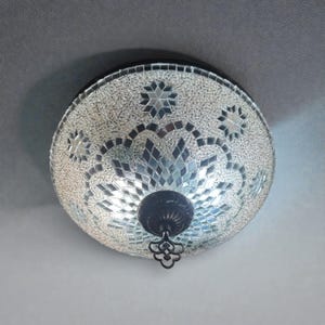 Handmade Turkish Mosaic Flush Mount Ceiling Lamp: Star Light image 7